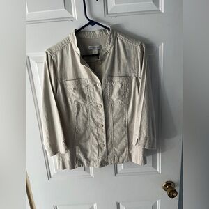 Christopher & Banks Light Tan Linen/Rayon Utility Jacket